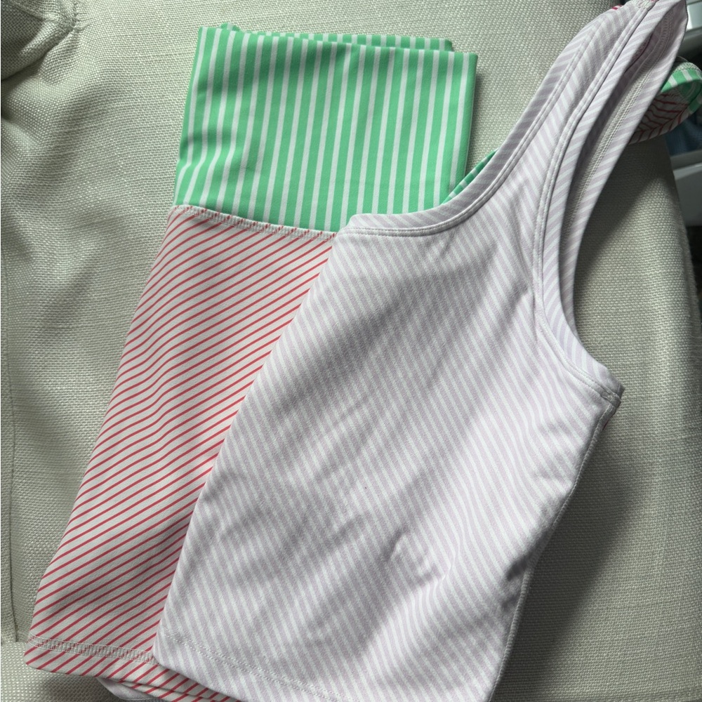 Terez Lavender and White Striped Set